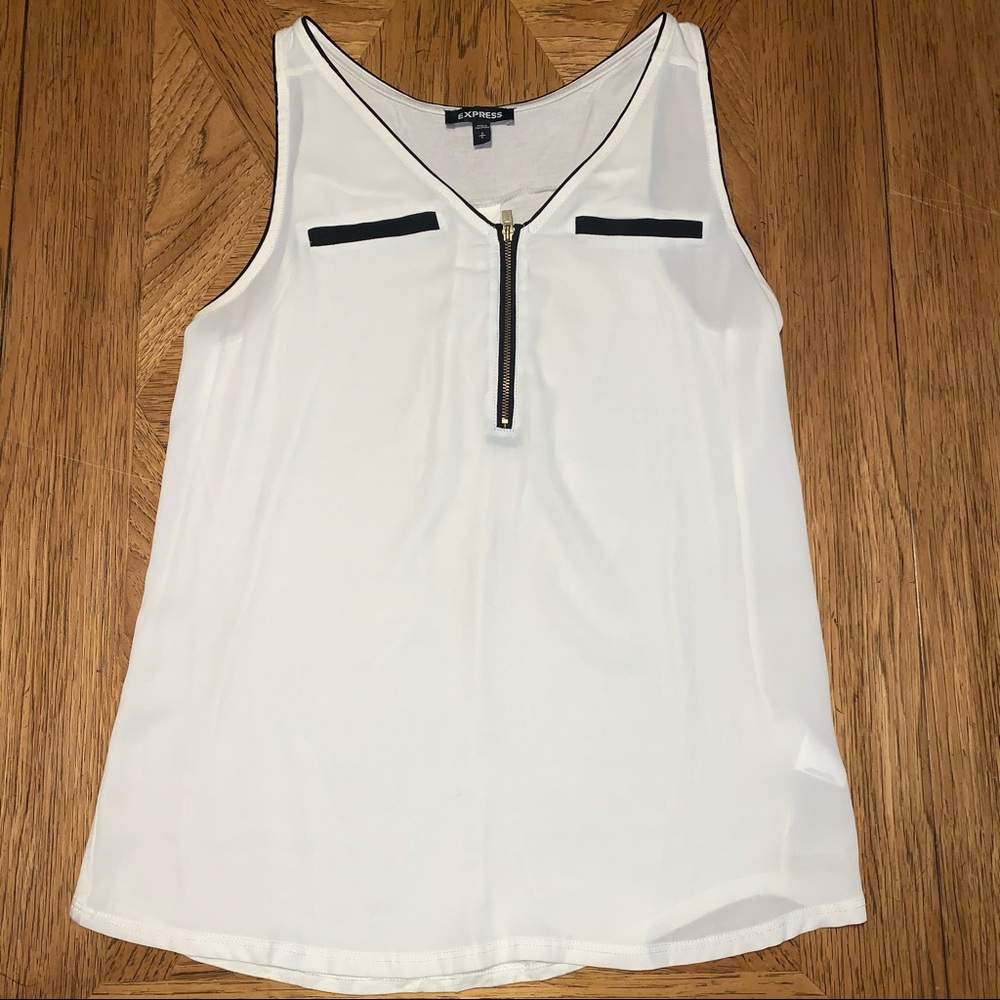 White sleeveless blouse